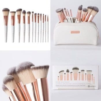 BH Cosmetics Rose Gold Brushes Set with Zipper Pouch