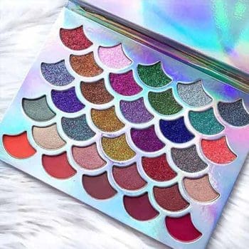Mermaid Glitter Matte Eye Shadow Palette-Cleof Cosmetics 32 Colors + Matte & Shimmery Eyeshades