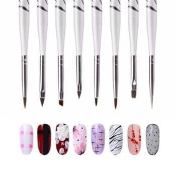 Acrylic 3d Nail Art Brush Set 8 Pieces