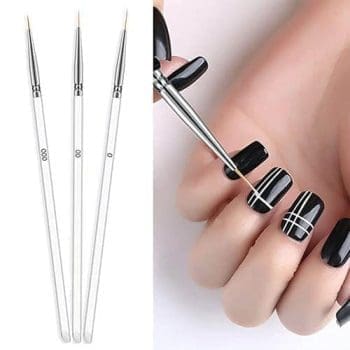 Set of 3 Acrylic Nail Art Brushes